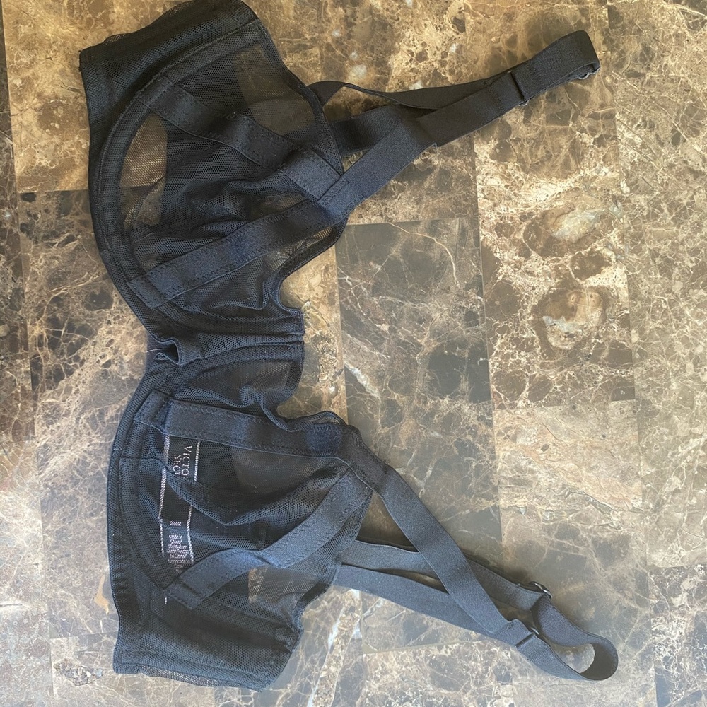 Sheer mesh unlined bra